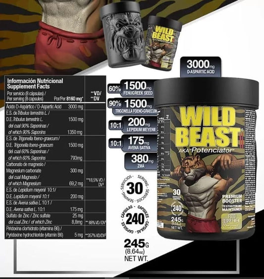 Zoomed Labs Wild Beast Testosterone Booster — 240 Capsules