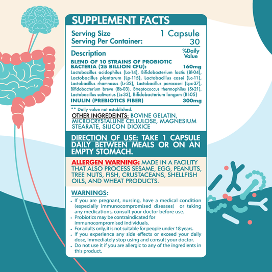 25 Billion Probiotics-30Serv.-30 Capsules
