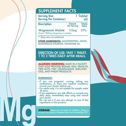 Magnesium Malate-60Serv.-60Tablets