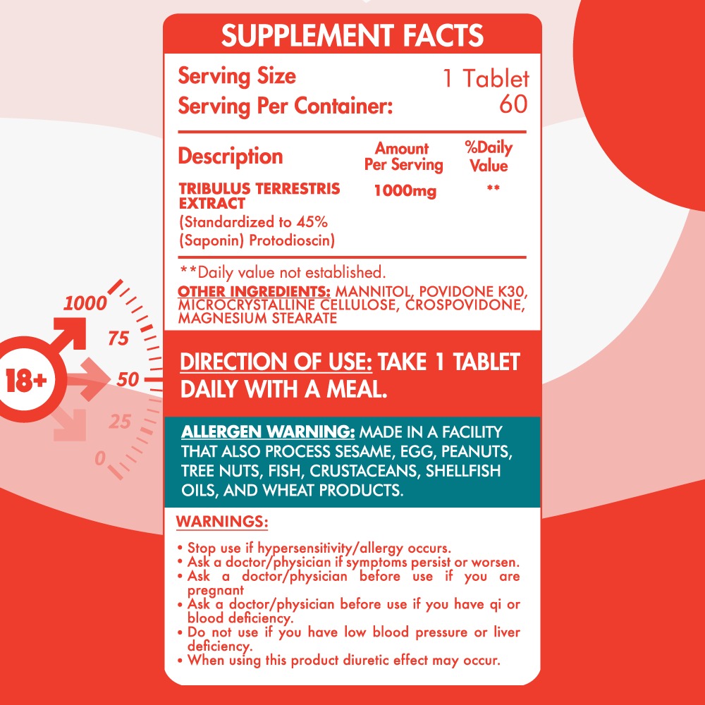 Tribulus 1000mg-60Serv-60 Coated Tablet