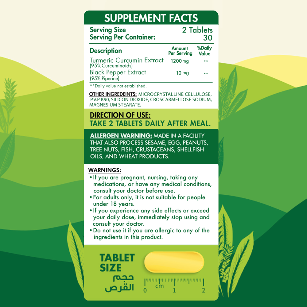 Turmeric Curcumin+ 1200-30Serv.-60Tablets