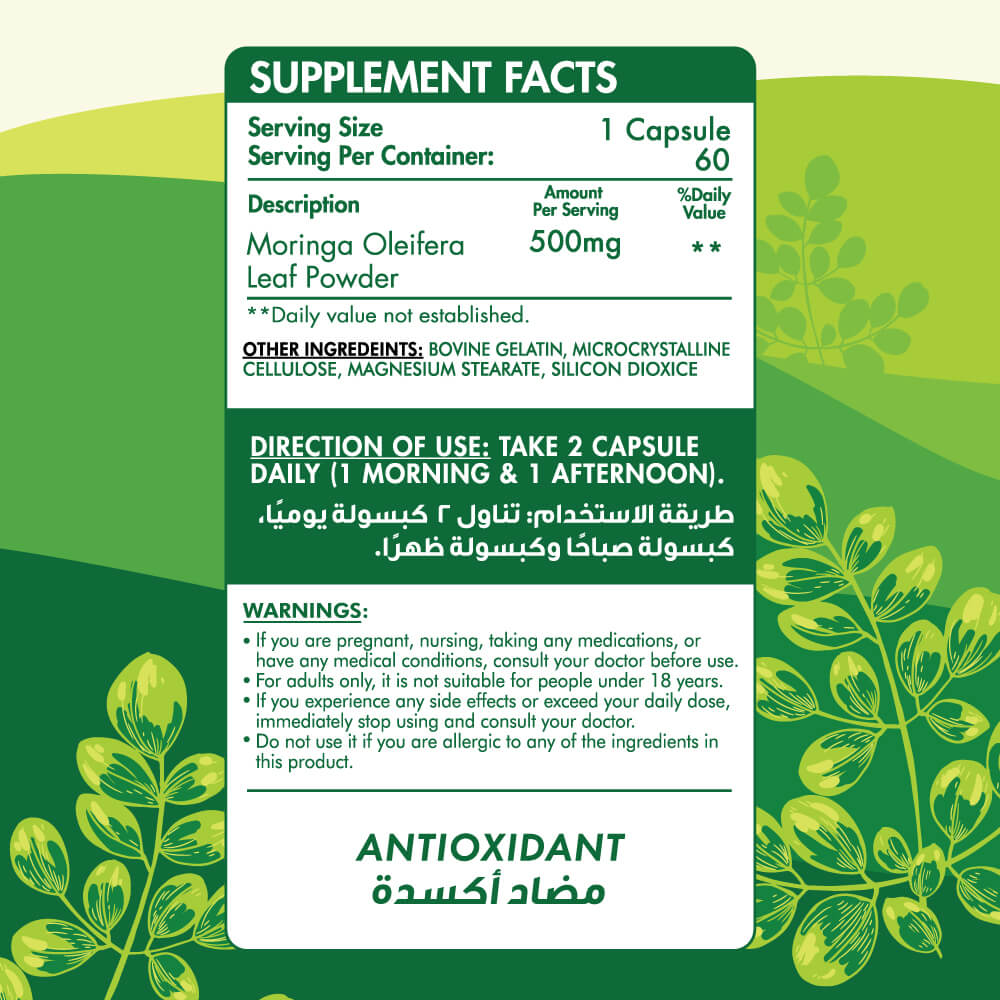 Moringa Oleifera-60Servings-60 Capsules