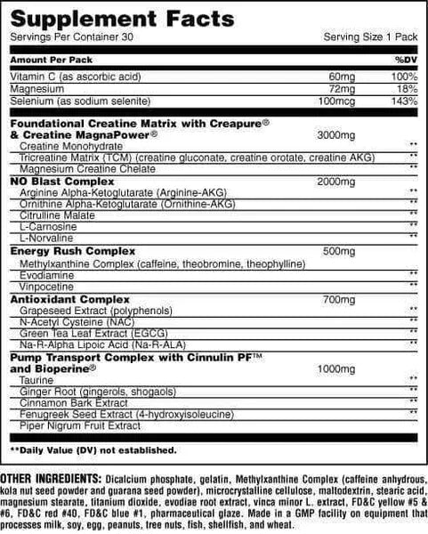 Animal Pump – 30 Packs / Creatine, Pump & Energy Pre-Workout Formula