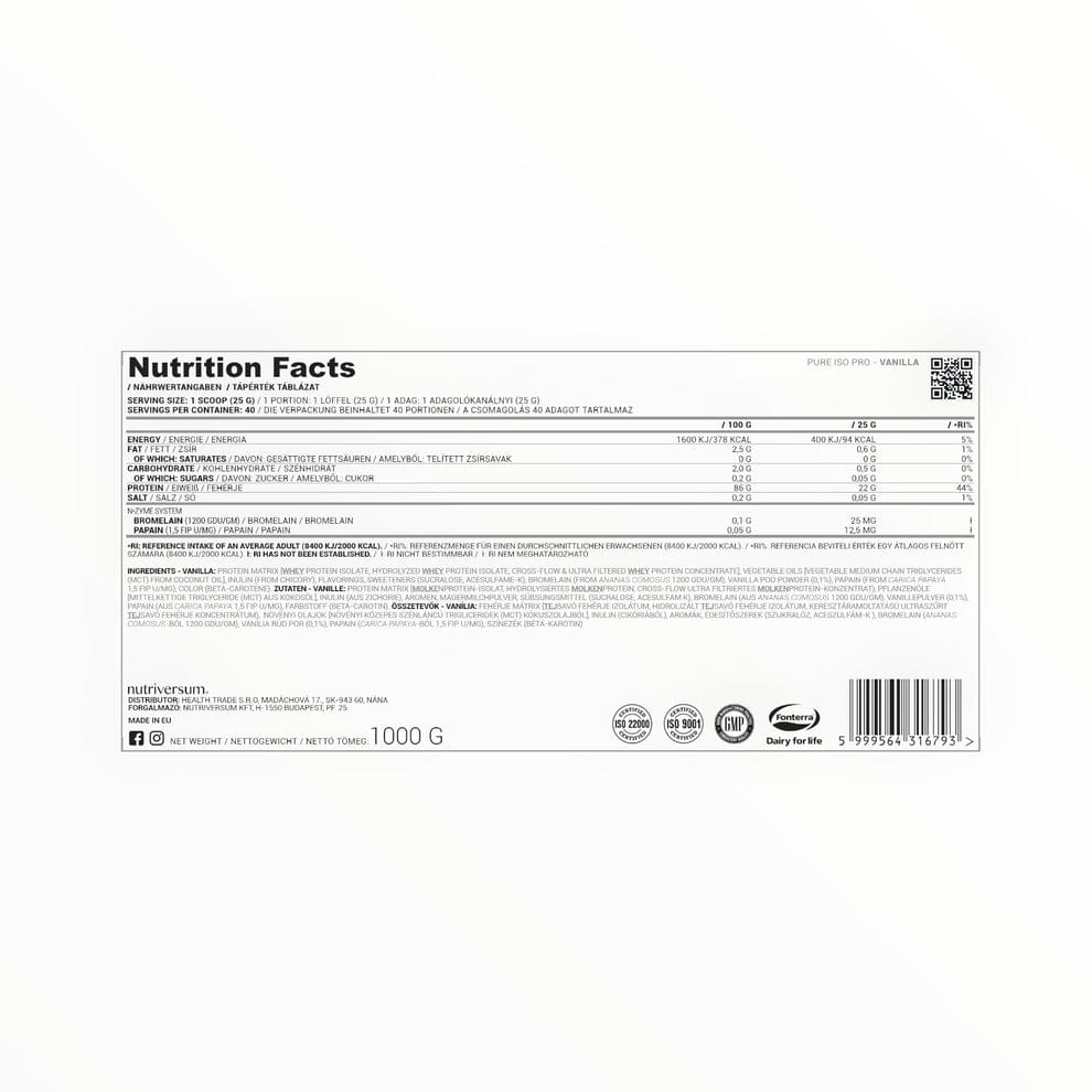 Nutriversum ISO Pro 1kg (40 Servings)