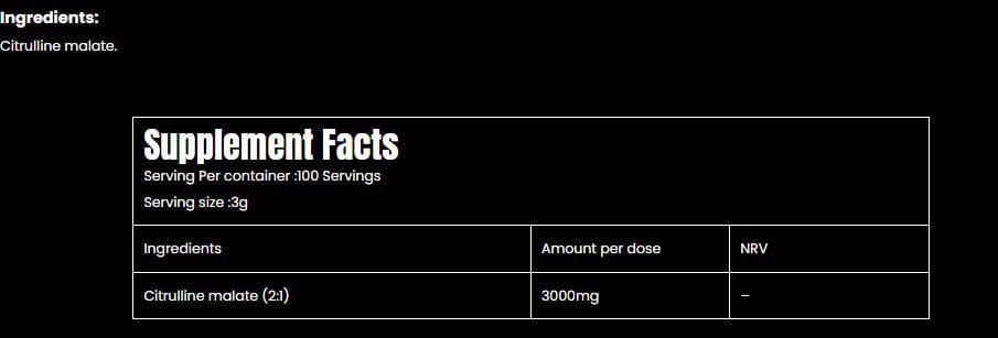 Marvelous Nutrition Citrulline Malate – 100 Servings