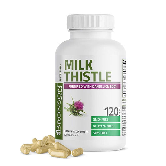 Bronson Milk Thistle with Dandelion Root — 120 Capsules