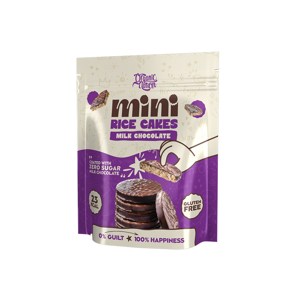 Mini Rice cakes coated with Milk chocolate-40GM