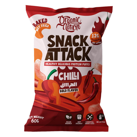 Snack Attack Protein Puffs-1Serv.-60G-Chilli
