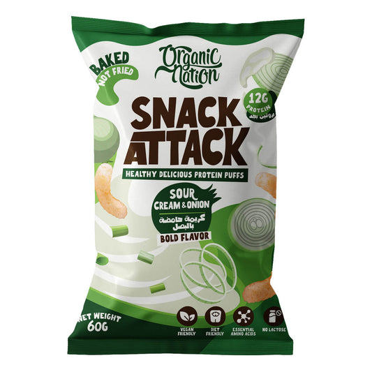 Snack Attack Protein Puffs-1Serv.-60G.Sour cream &onion
