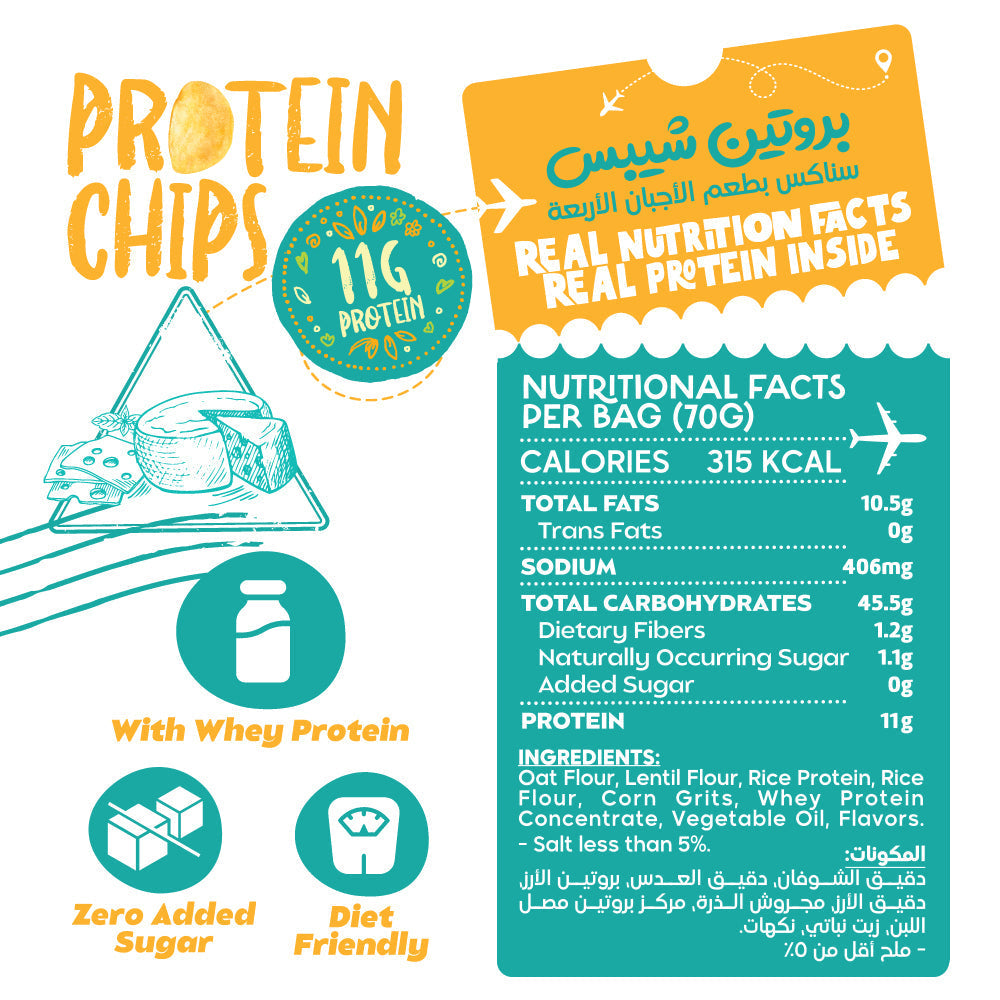 Protein Chips-70G.-Quattro Cheese
