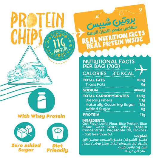 Protein Chips-70G.-Quattro Cheese