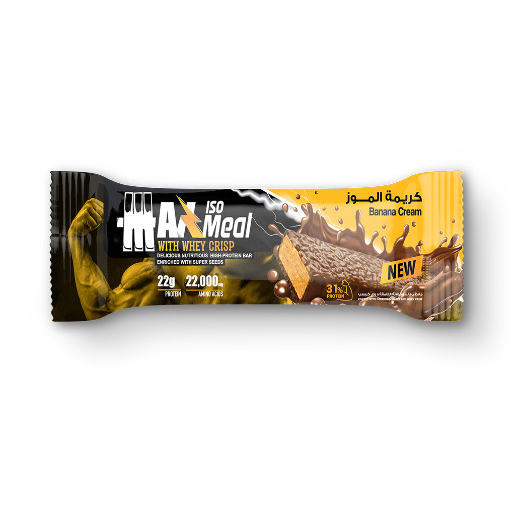 Max Muscle Max Iso Meal - Protein bar -70G-Banana cream (12 bar)22gm protein