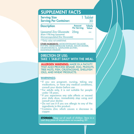 Liposomal Zinc Gluconate-30Serv.-30Tablets
