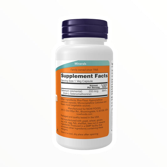 NOW Selenium 200mcg — 90 Tablets