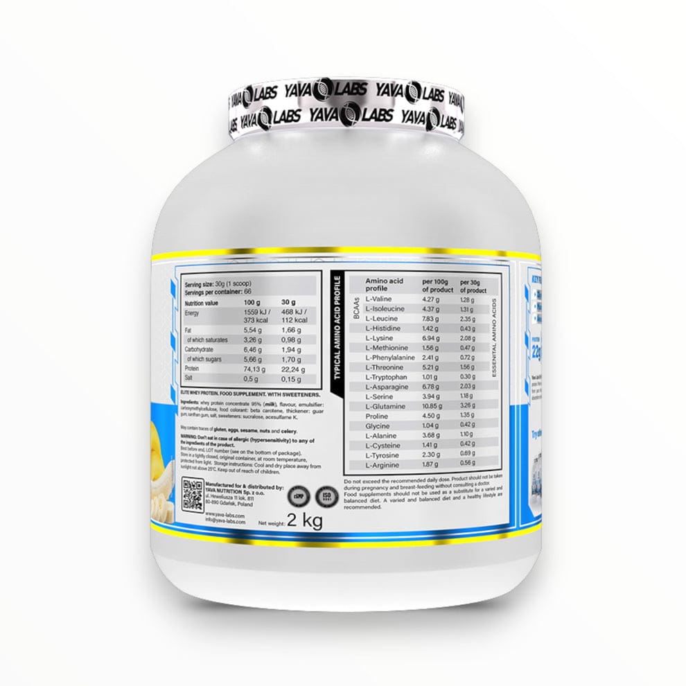 Yava Labs Elite Whey Protein 2kg (66 Servings)