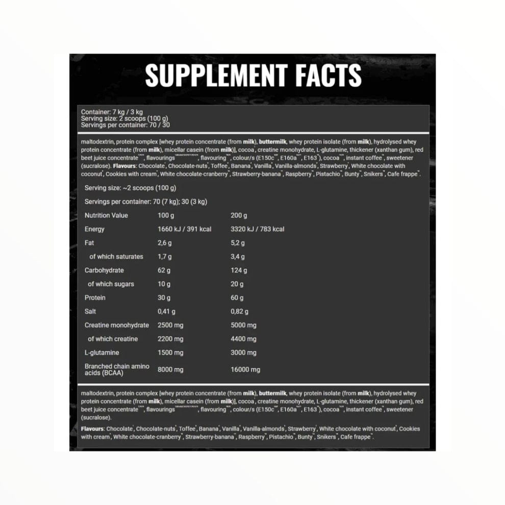 BAD ASS Mass Gainer – 7kg  (70 servings)