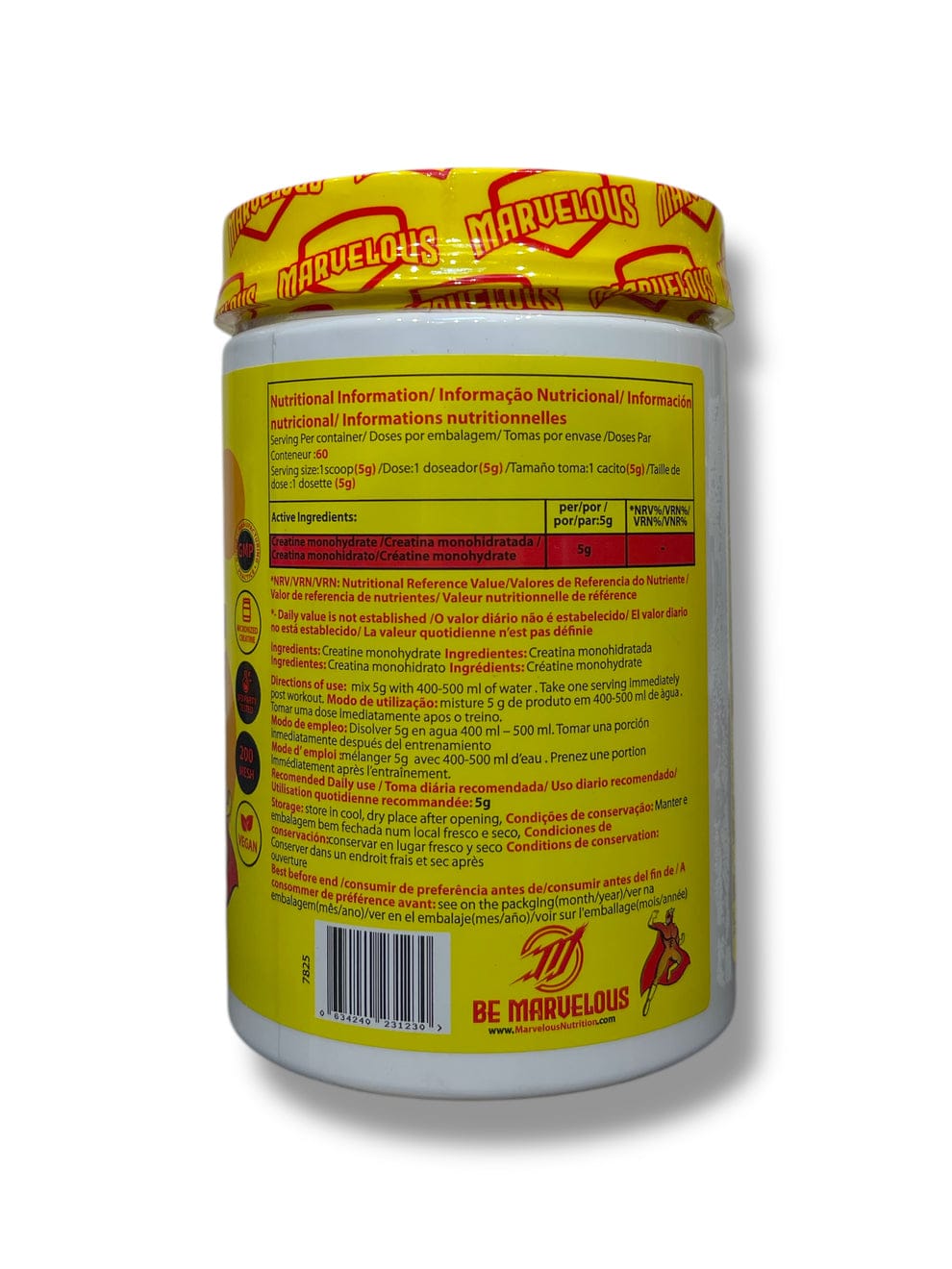 Marvelous Creatine – 100% Micronized Creatine Monohydrate(60 servings