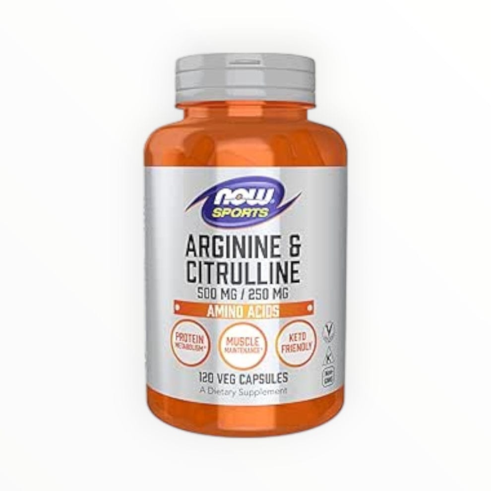 Arginine & Citrulline 500mg – 120 Tablets  Now sports